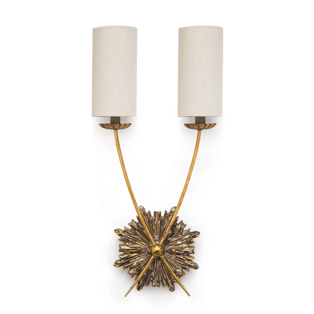 Regina Andrew Canada - Two Light Wall Sconce - Louis - Antique Gold- Union Lighting Luminaires Decor