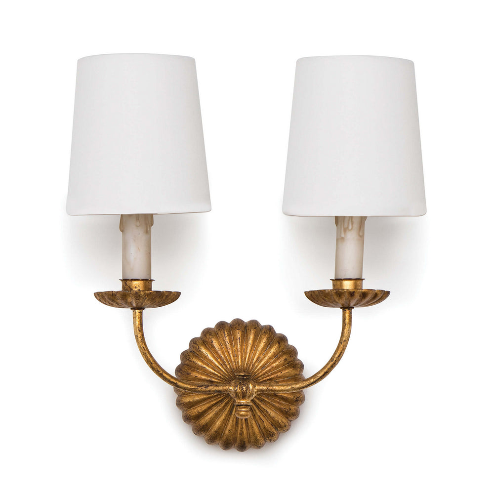 Regina Andrew Canada - Two Light Wall Sconce - Clove - Antique Gold Leaf- Union Lighting Luminaires Decor