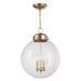 Regina Andrew Canada - Three Light Pendant - Globe - Natural Brass- Union Lighting Luminaires Decor