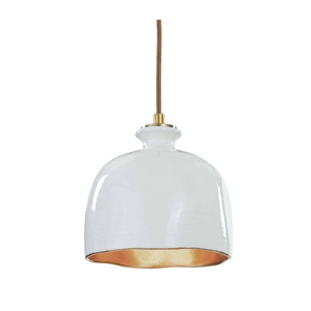 Regina Andrew Canada - One Light Pendant - Bianca - Gloss White and Gold- Union Lighting Luminaires Decor