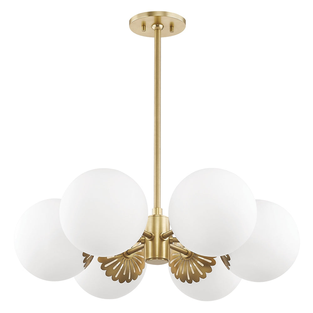 Mitzi Canada - Six Light Chandelier - Paige - Aged Brass- Union Lighting Luminaires Decor