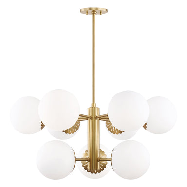 Mitzi Canada - Nine Light Chandelier - Paige - Aged Brass- Union Lighting Luminaires Decor
