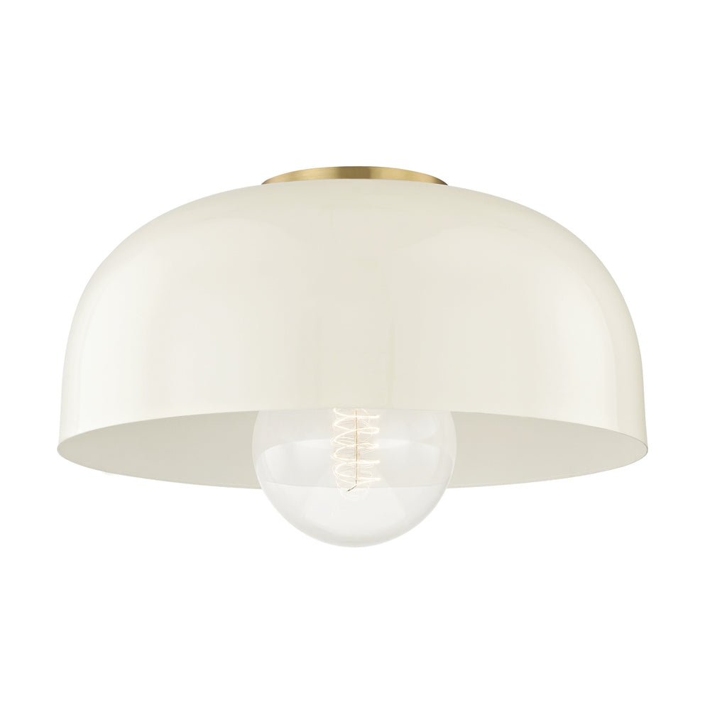 Mitzi Canada - One Light Flush Mount - Avery - Aged Brass/Cream- Union Lighting Luminaires Decor