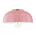 Mitzi - One Light Flush Mount - Avery - Aged Brass/Pink- Union Lighting Luminaires Decor