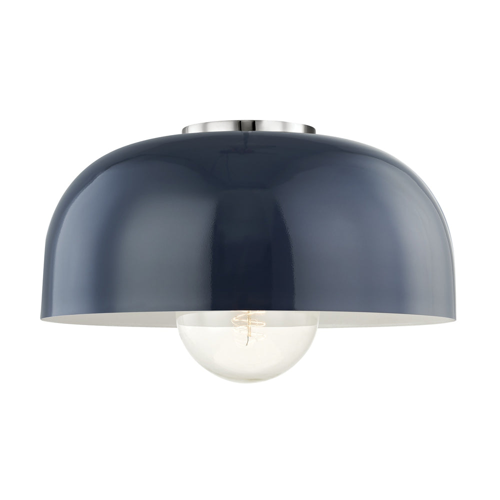 Mitzi Canada - One Light Flush Mount - Avery - Polished Nickel/Navy- Union Lighting Luminaires Decor