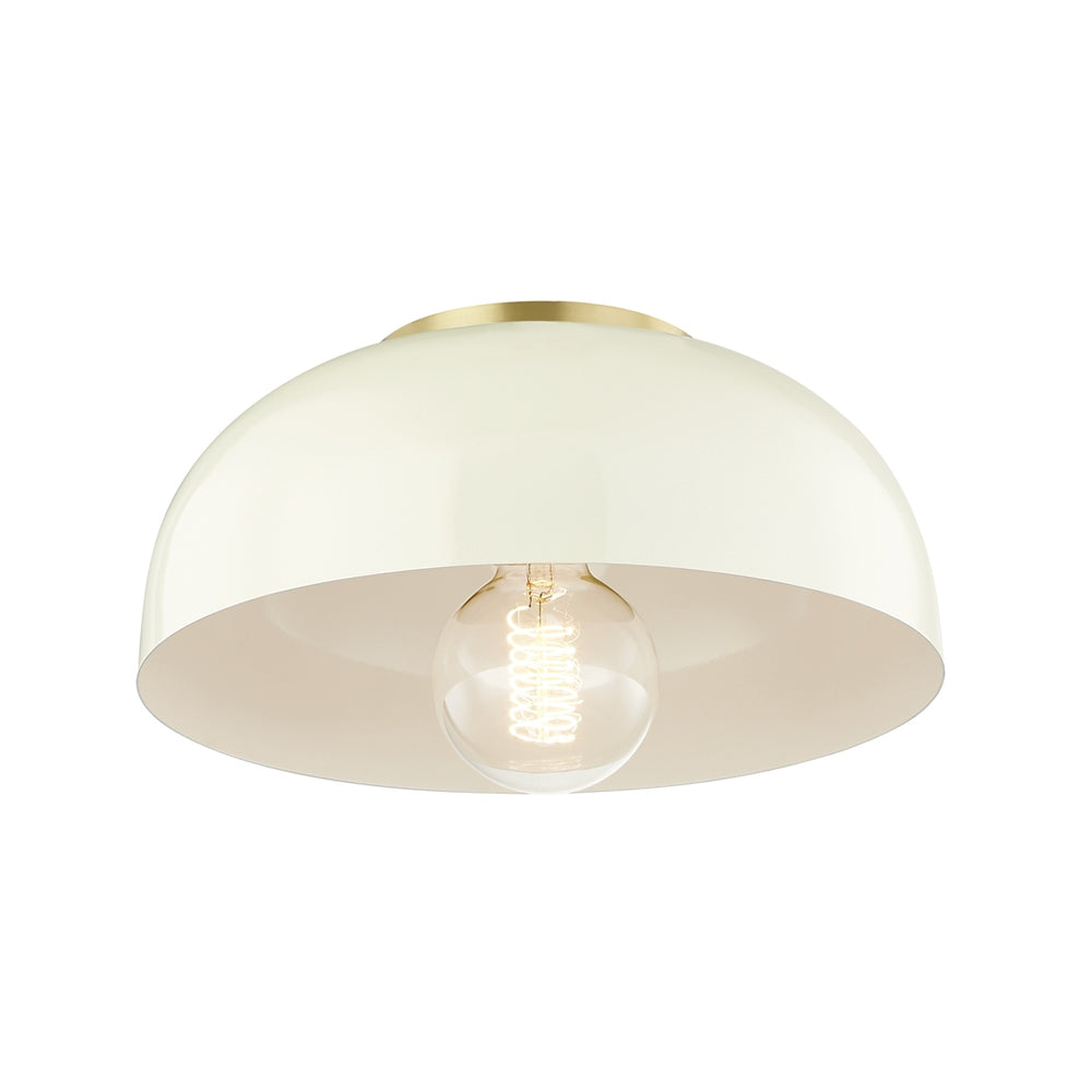 Mitzi Canada - One Light Flush Mount - Avery - Aged Brass/Cream- Union Lighting Luminaires Decor
