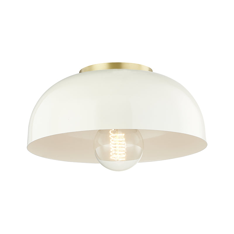 Mitzi - One Light Flush Mount - Avery - Aged Brass/Cream- Union Lighting Luminaires Decor
