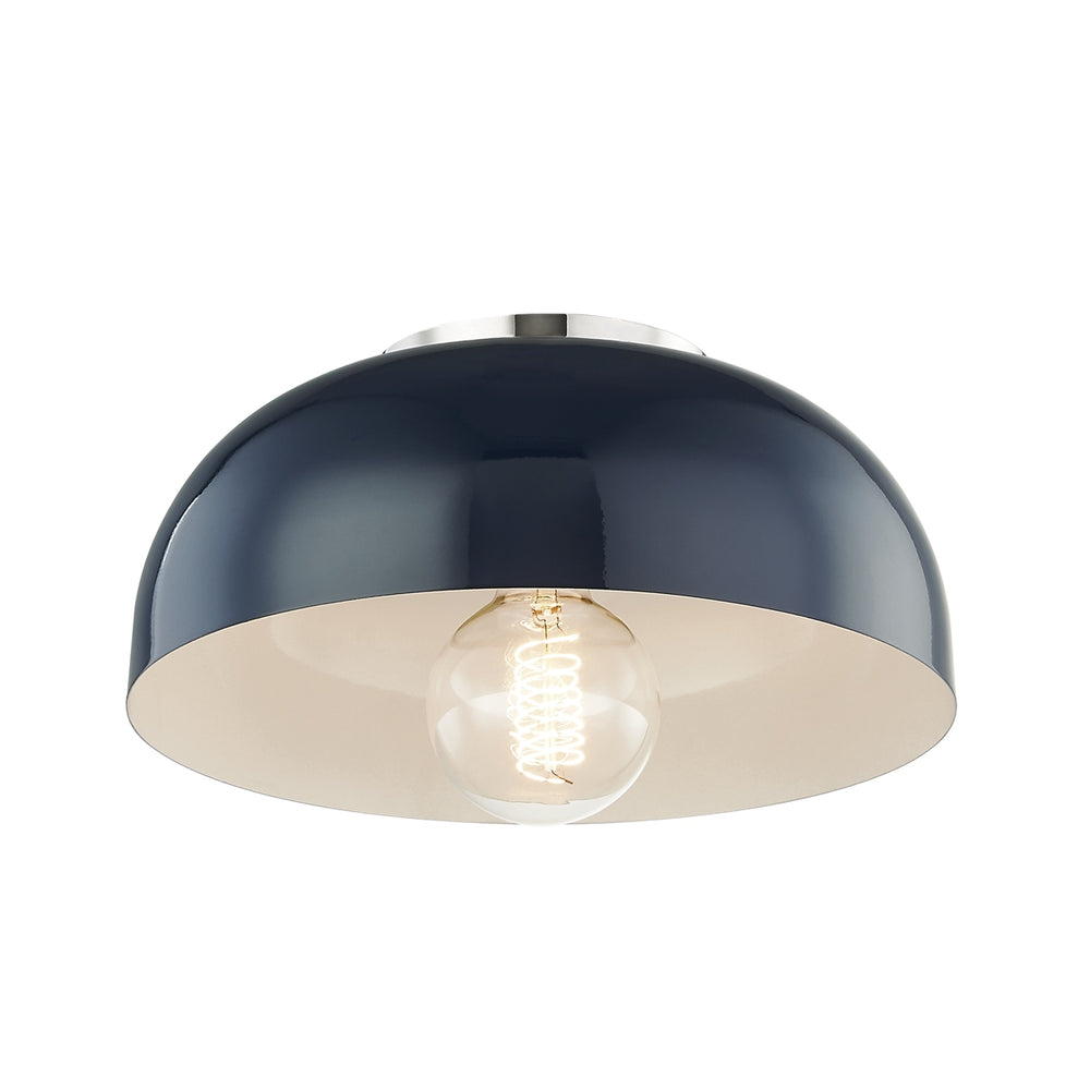 Mitzi Canada - One Light Flush Mount - Avery - Polished Nickel/Navy- Union Lighting Luminaires Decor