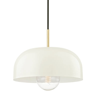 Mitzi Canada - One Light Pendant - Avery - Aged Brass/Cream- Union Lighting Luminaires Decor