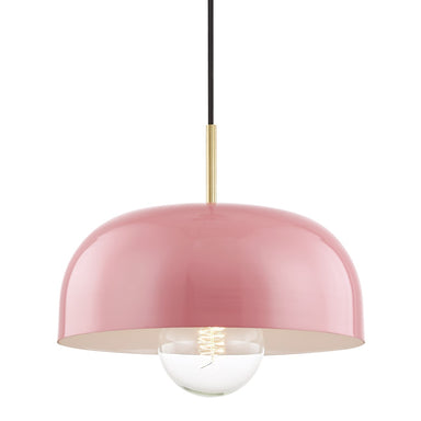 Mitzi Canada - One Light Pendant - Avery - Aged Brass/Pink- Union Lighting Luminaires Decor