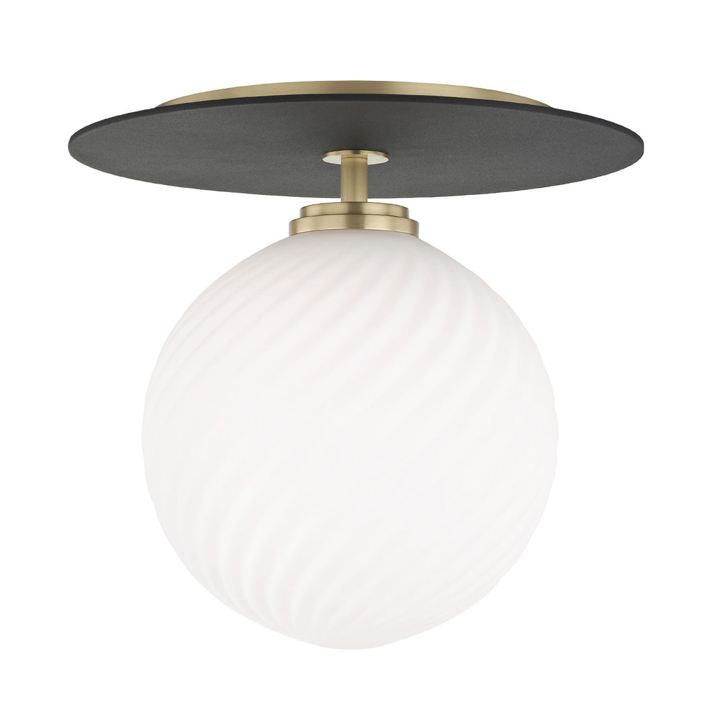 Mitzi Canada - LED Semi Flush Mount - Ellis - Aged Brass/Black- Union Lighting Luminaires Decor