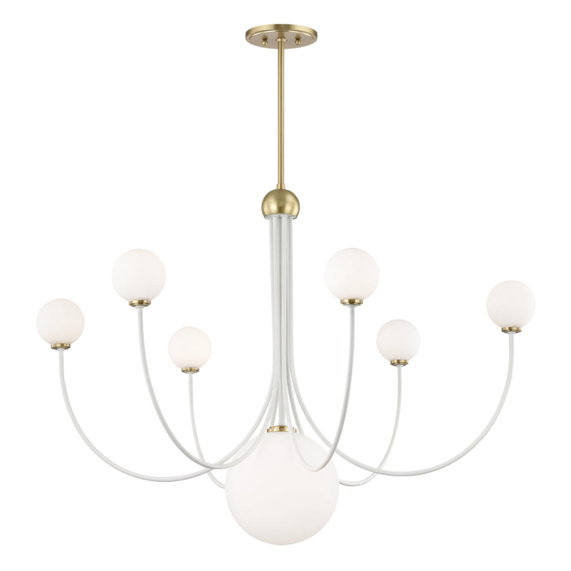 Mitzi - LED Chandelier - Coco - Aged Brass/Soft Off White- Union Lighting Luminaires Decor