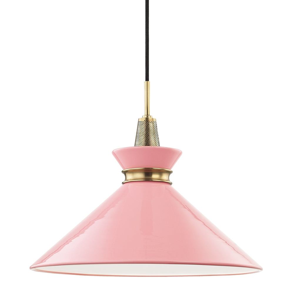 Mitzi Canada - One Light Pendant - Kiki - Aged Brass/Pink- Union Lighting Luminaires Decor