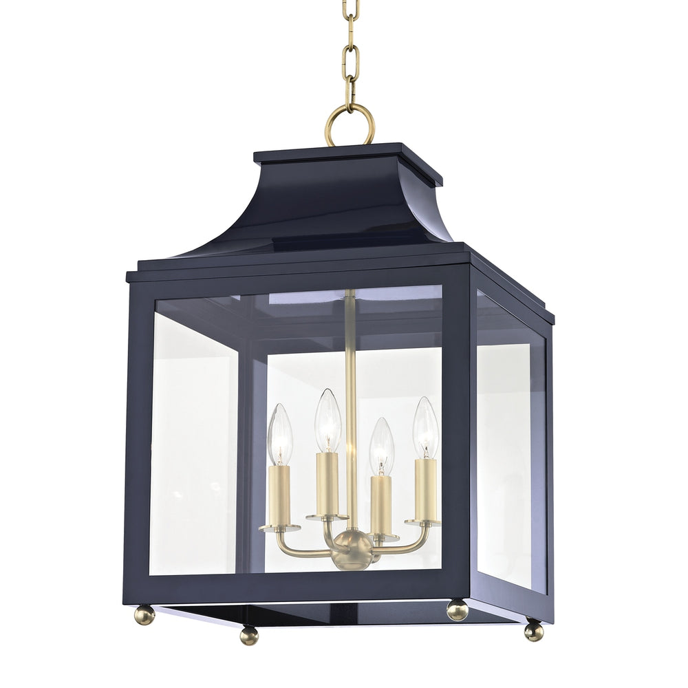 Mitzi Canada - Four Light Lantern - Leigh - Aged Brass/Navy- Union Lighting Luminaires Decor