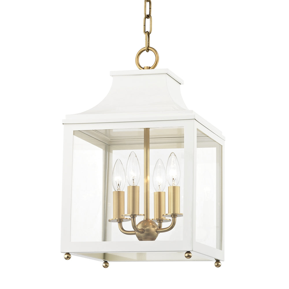 Mitzi Canada - Four Light Lantern - Leigh - Aged Brass/Soft Off White- Union Lighting Luminaires Decor
