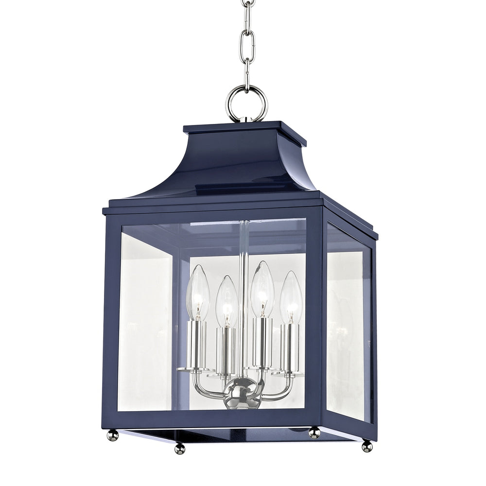 Mitzi Canada - Four Light Lantern - Leigh - Polished Nickel/Navy- Union Lighting Luminaires Decor