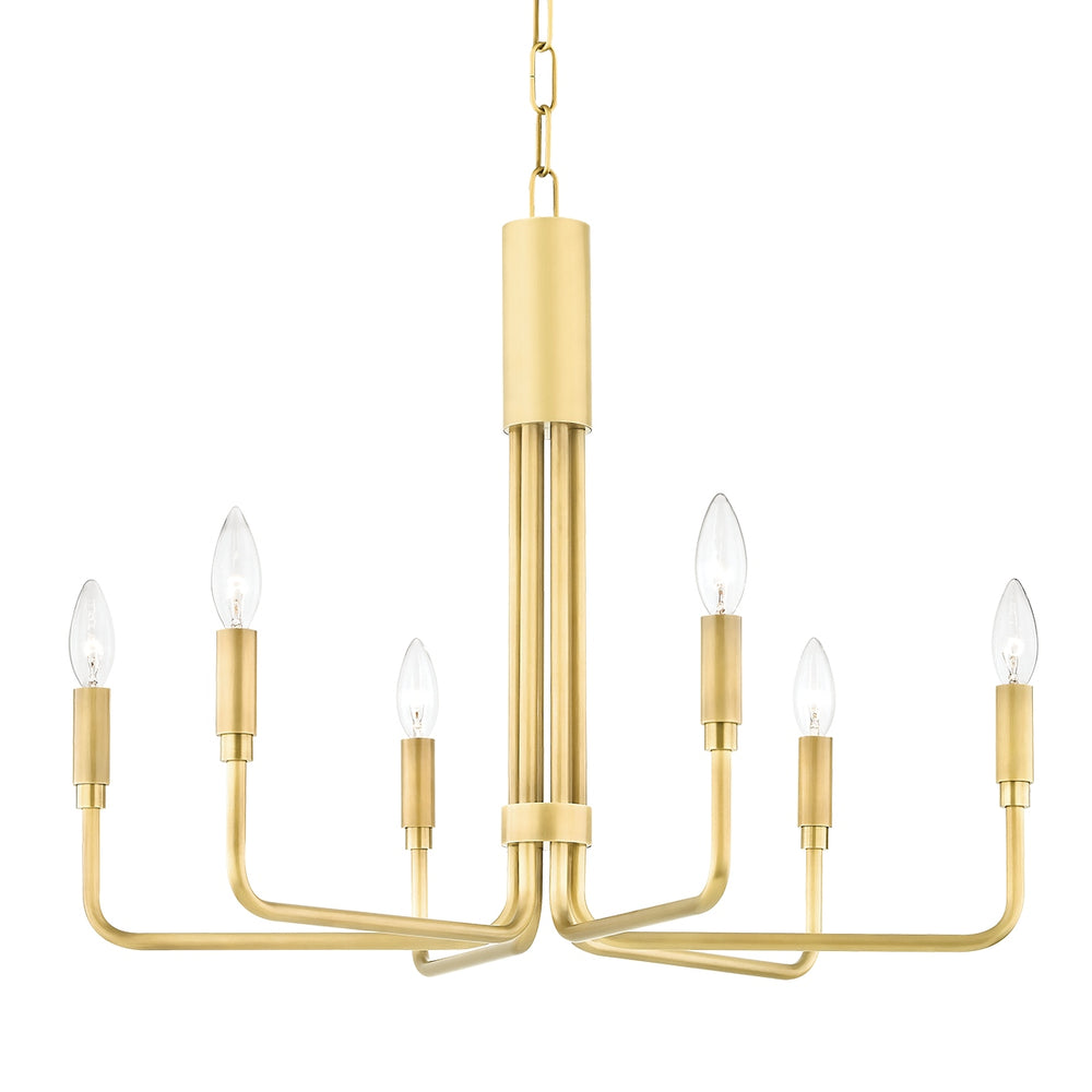 Mitzi Canada - Six Light Chandelier - Brigitte - Aged Brass- Union Lighting Luminaires Decor