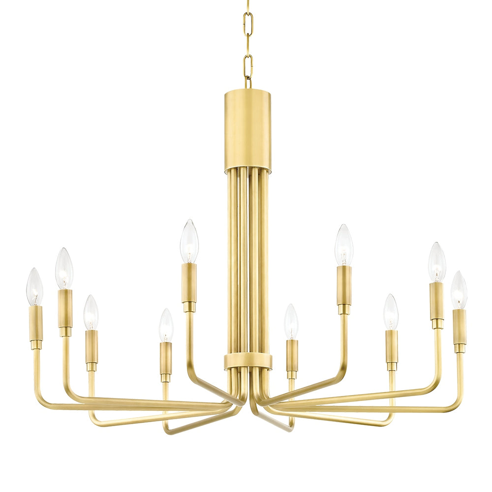Mitzi Canada - Ten Light Chandelier - Brigitte - Aged Brass- Union Lighting Luminaires Decor