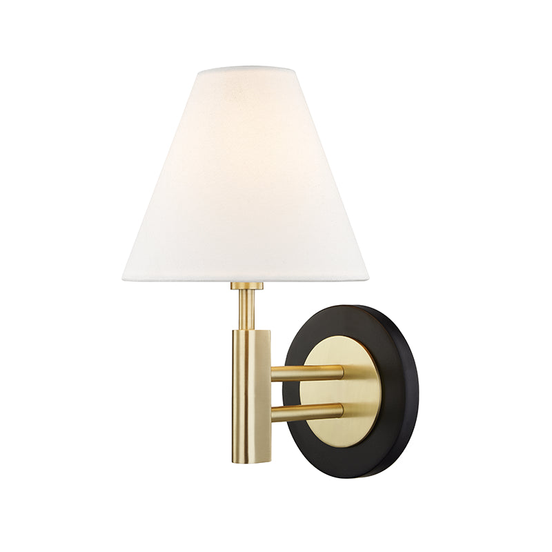 Mitzi - One Light Wall Sconce - Robbie - Aged Brass/Black- Union Lighting Luminaires Decor