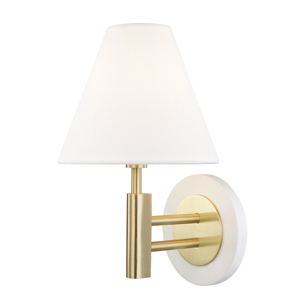 Mitzi Canada - One Light Wall Sconce - Robbie - Aged Brass/Soft Off White- Union Lighting Luminaires Decor
