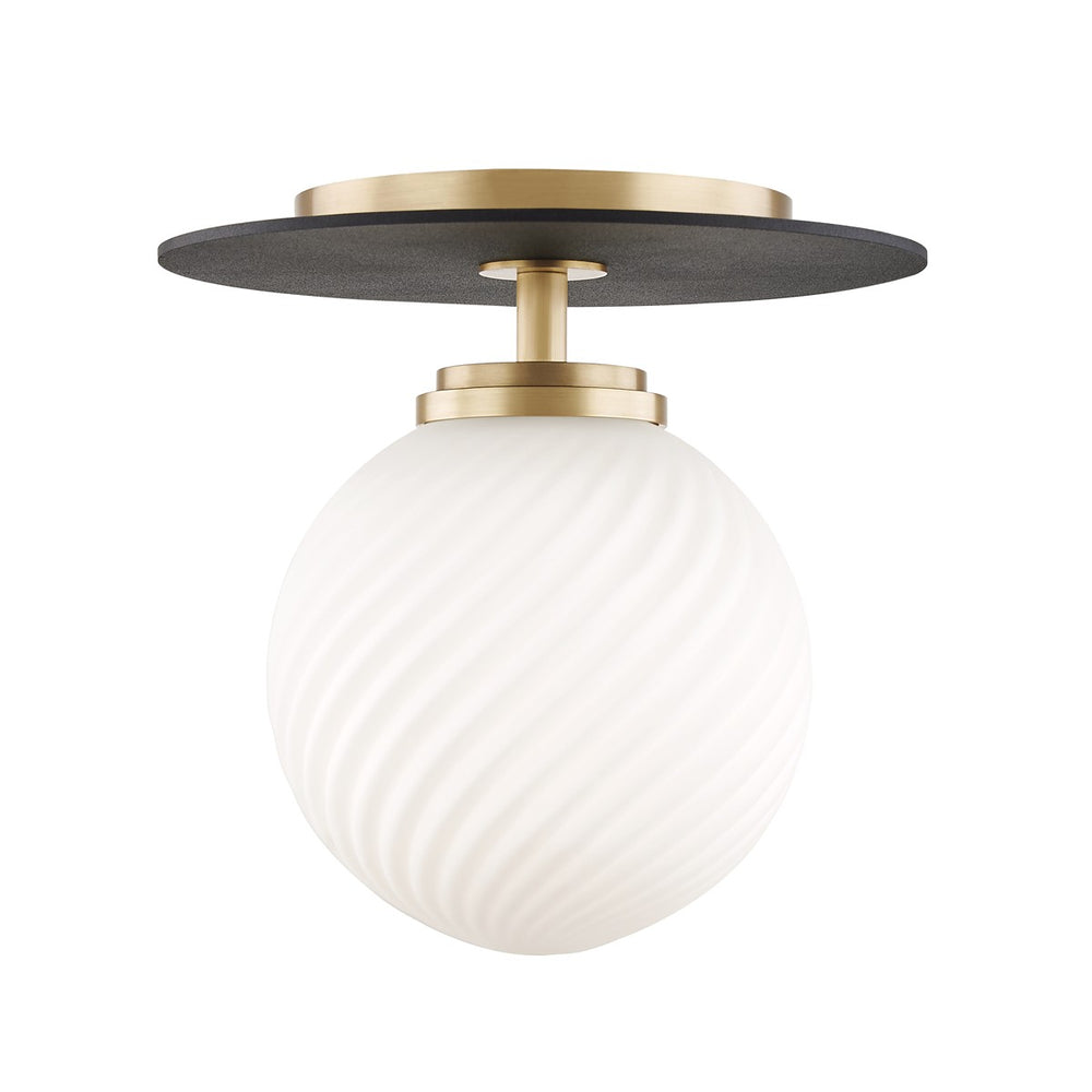 Mitzi Canada - LED Semi Flush Mount - Ellis - Aged Brass/Black- Union Lighting Luminaires Decor