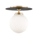 Mitzi Canada - LED Semi Flush Mount - Ellis - Aged Brass/Black- Union Lighting Luminaires Decor