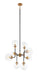 Matteo Canada - Eight Light Chandelier - Particles - Aged Gold Brass- Union Lighting Luminaires Decor