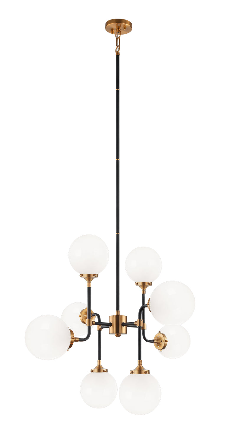 Matteo Canada - Eight Light Chandelier - Particles - Aged Gold Brass- Union Lighting Luminaires Decor