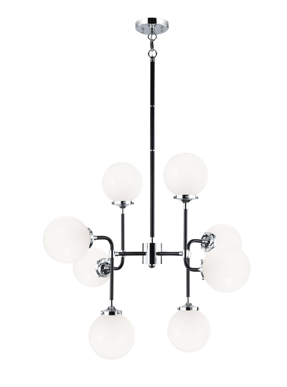 Matteo Canada - Eight Light Chandelier - Particles - Black & Chrome- Union Lighting Luminaires Decor