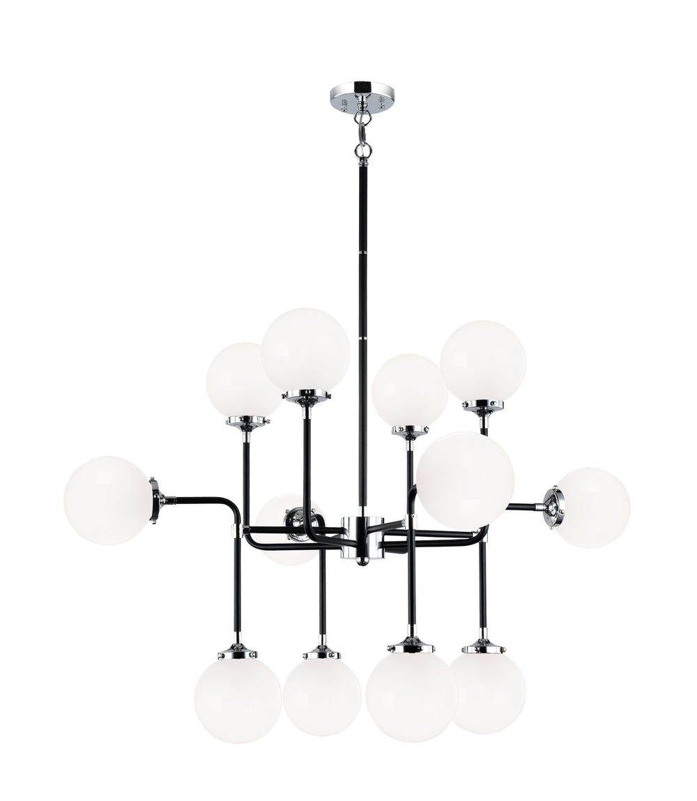 Matteo Canada - 12 Light Chandelier - Particles - Black & Chrome- Union Lighting Luminaires Decor