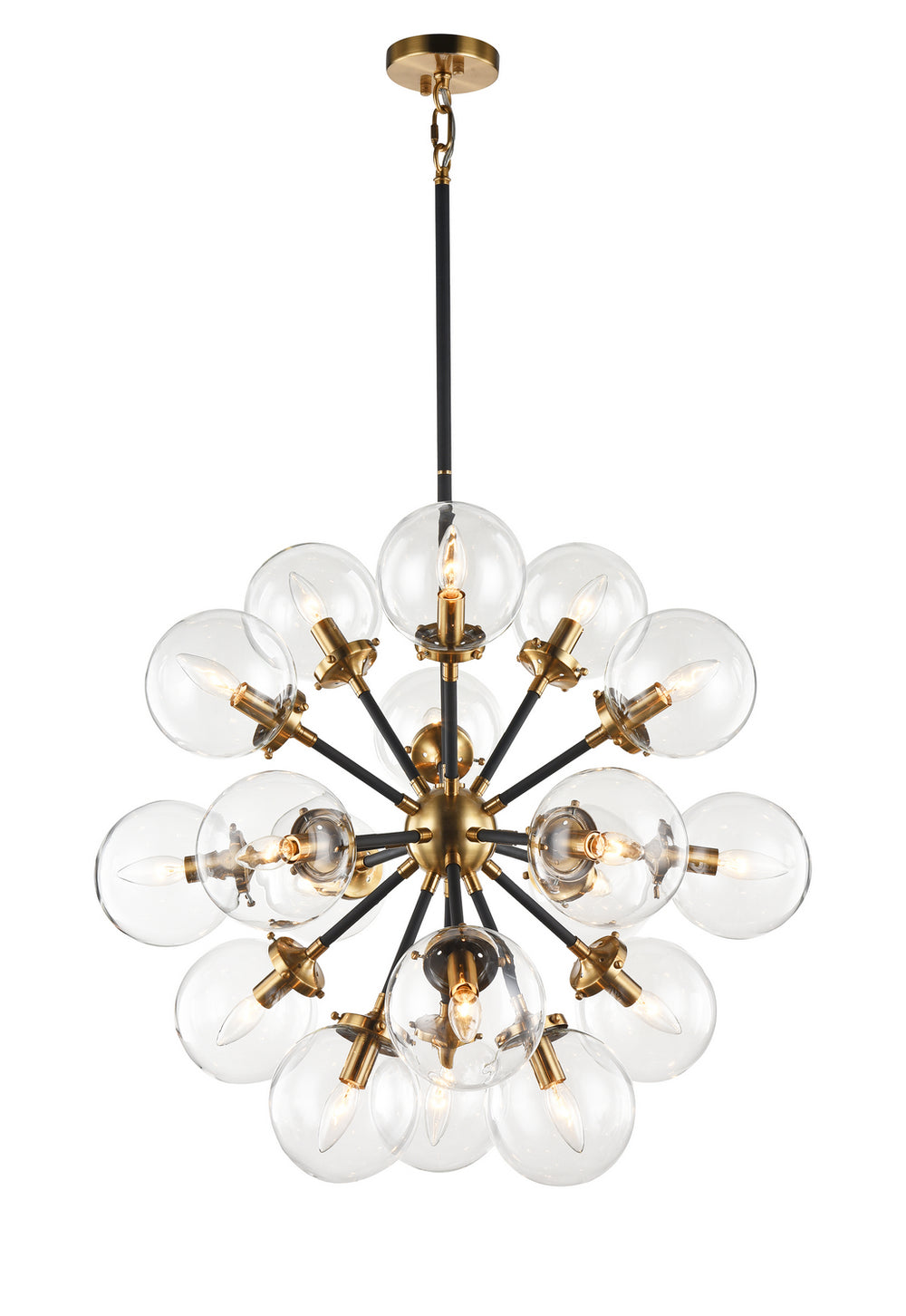 Matteo Canada - 18 Light Chandelier - Soleil - Aged Gold Brass- Union Lighting Luminaires Decor
