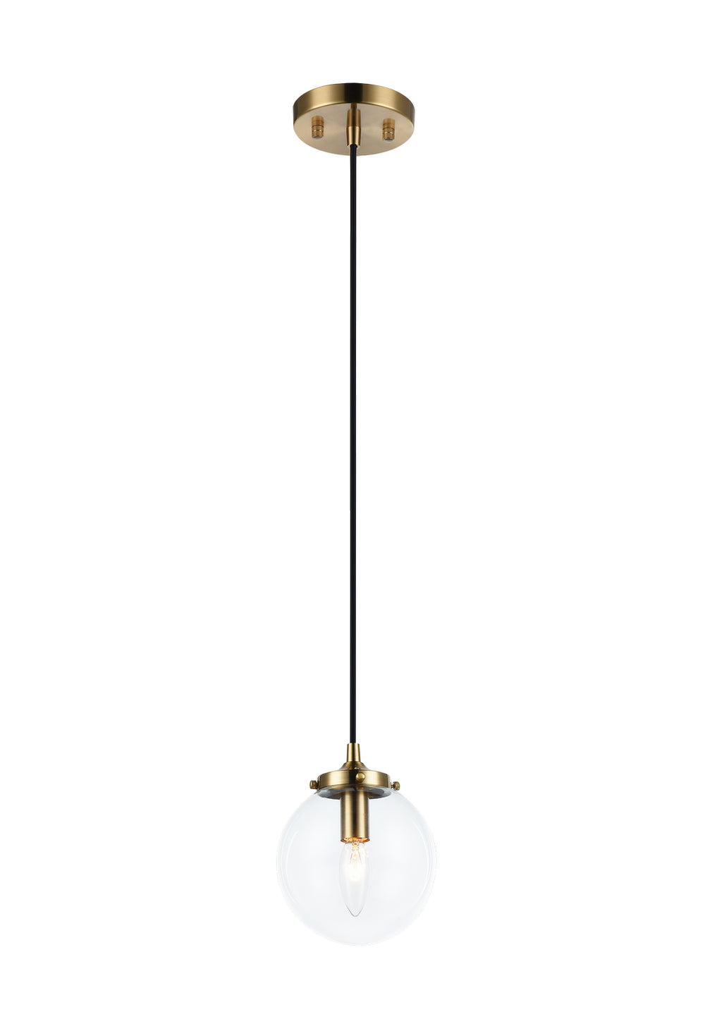 Matteo Canada - One Light Chandelier - The Bougie - Aged Gold Brass- Union Lighting Luminaires Decor