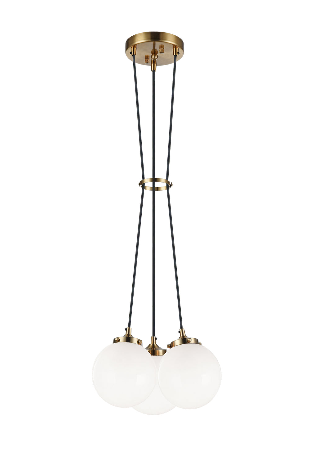Matteo Canada - Three Light Pendant - The Bougie - Aged Gold Brass- Union Lighting Luminaires Decor