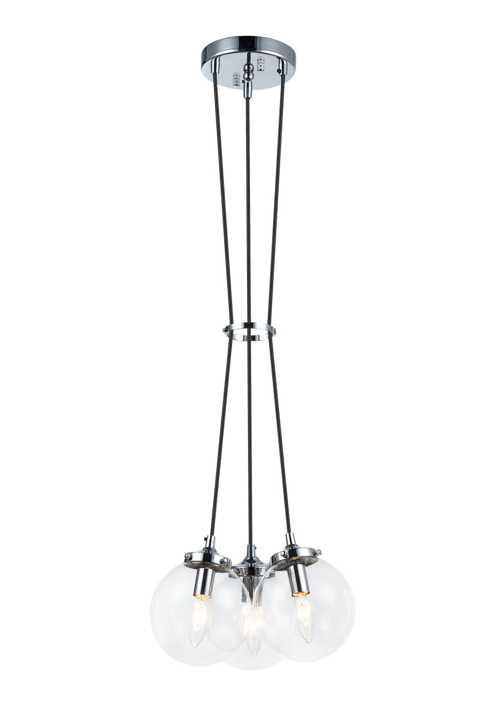 Matteo Canada - Three Light Pendant - The Bougie - Chrome- Union Lighting Luminaires Decor
