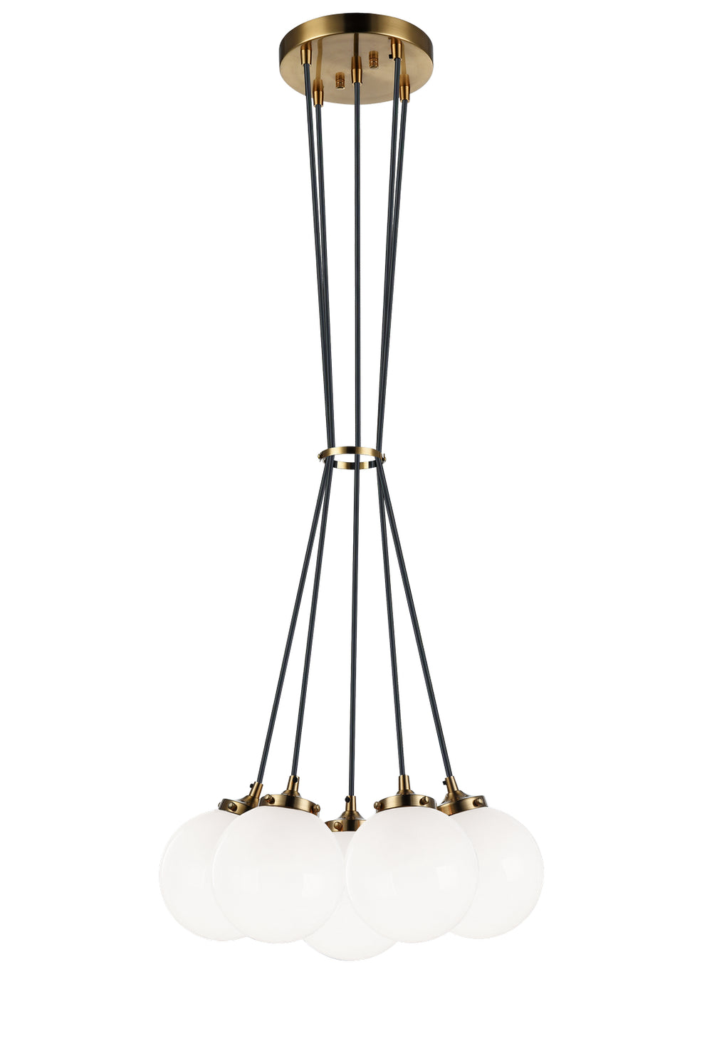 Matteo Canada - Five Light Chandelier - The Bougie - Aged Gold Brass- Union Lighting Luminaires Decor