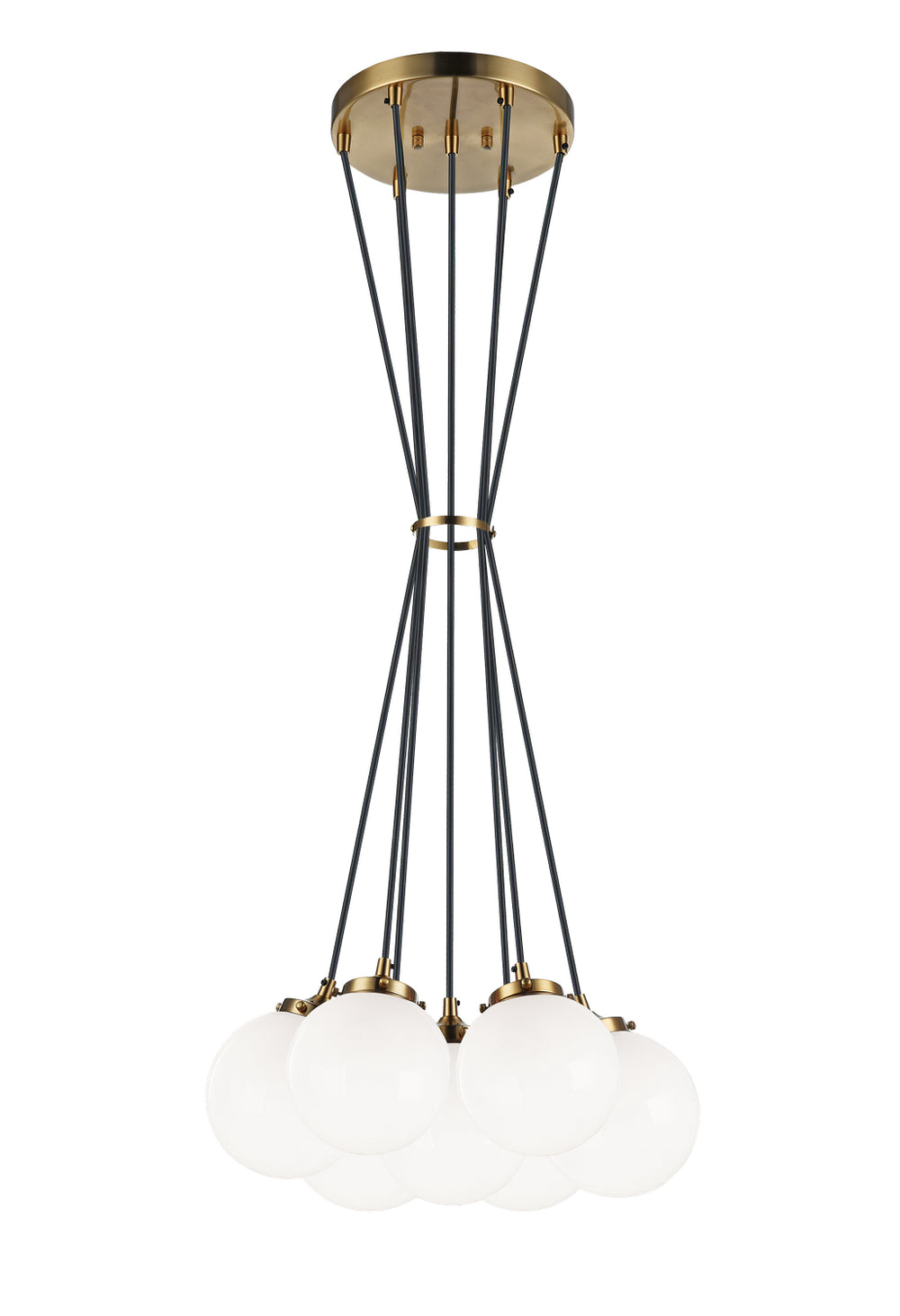 Matteo Canada - Seven Light Pendant - The Bougie - Aged Gold Brass- Union Lighting Luminaires Decor