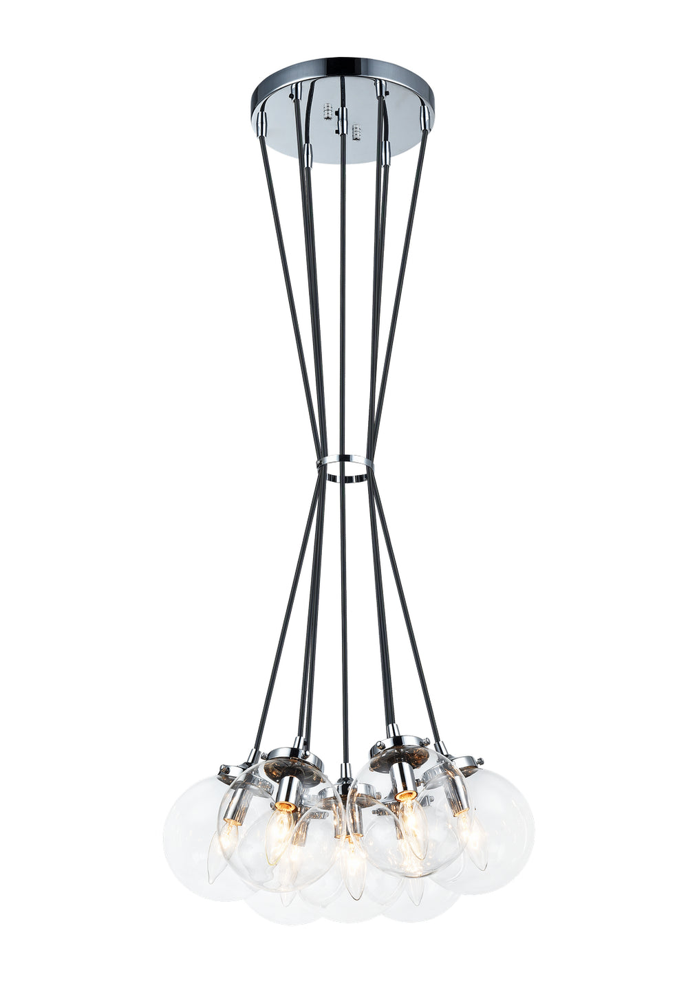 Matteo Canada - Seven Light Pendant - The Bougie - Chrome- Union Lighting Luminaires Decor