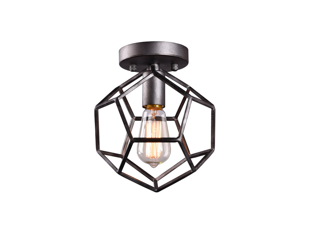 Matteo Canada - One Light Flush Mount - Geometry - Rusty Black- Union Lighting Luminaires Decor
