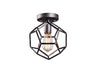 Matteo Canada - One Light Flush Mount - Geometry - Rusty Black- Union Lighting Luminaires Decor