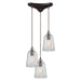 ELK Home - Three Light Pendant - Hand Formed Glass - Oil Rubbed Bronze- Union Lighting Luminaires Decor