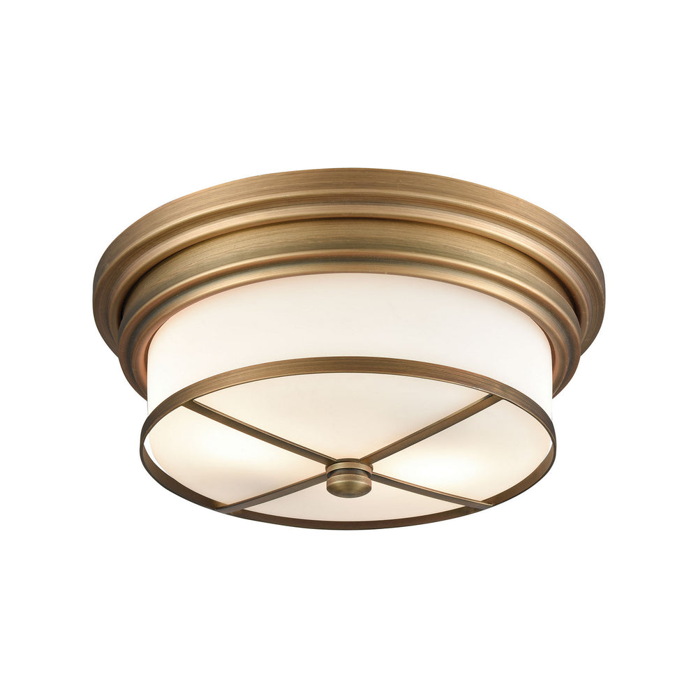 ELK Home - Two Light Flush Mount - Flushmounts - Classic Brass- Union Lighting Luminaires Decor