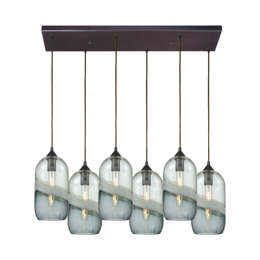 ELK Home - Six Light Pendant - Sutter Creek - Oil Rubbed Bronze- Union Lighting Luminaires Decor