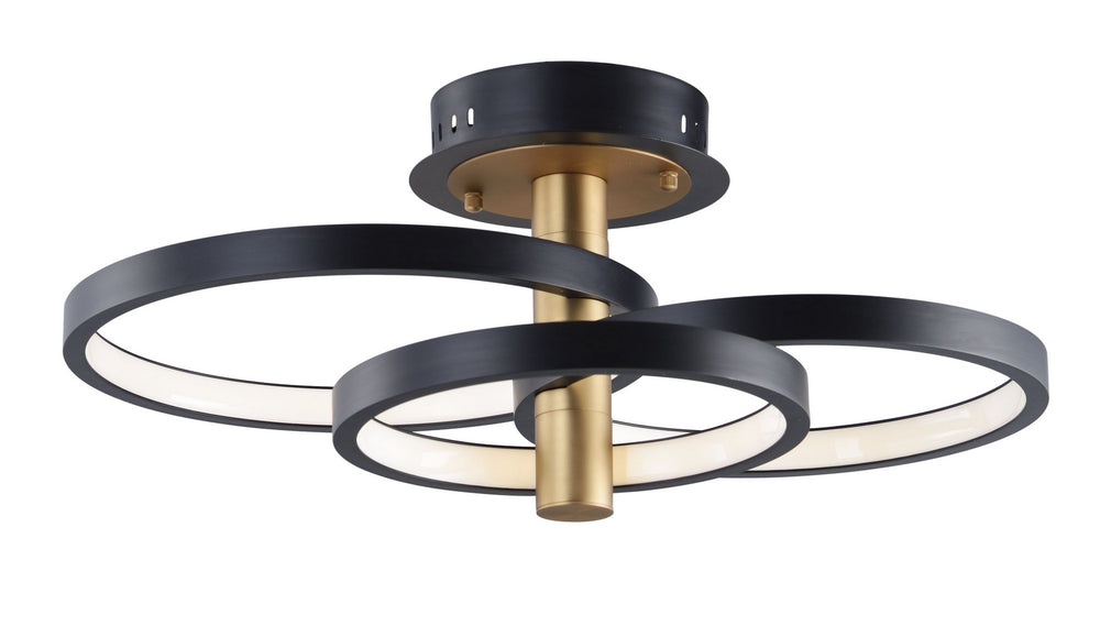 ET2 - LED Semi Flush Mount - Hoopla - Black / Gold- Union Lighting Luminaires Decor