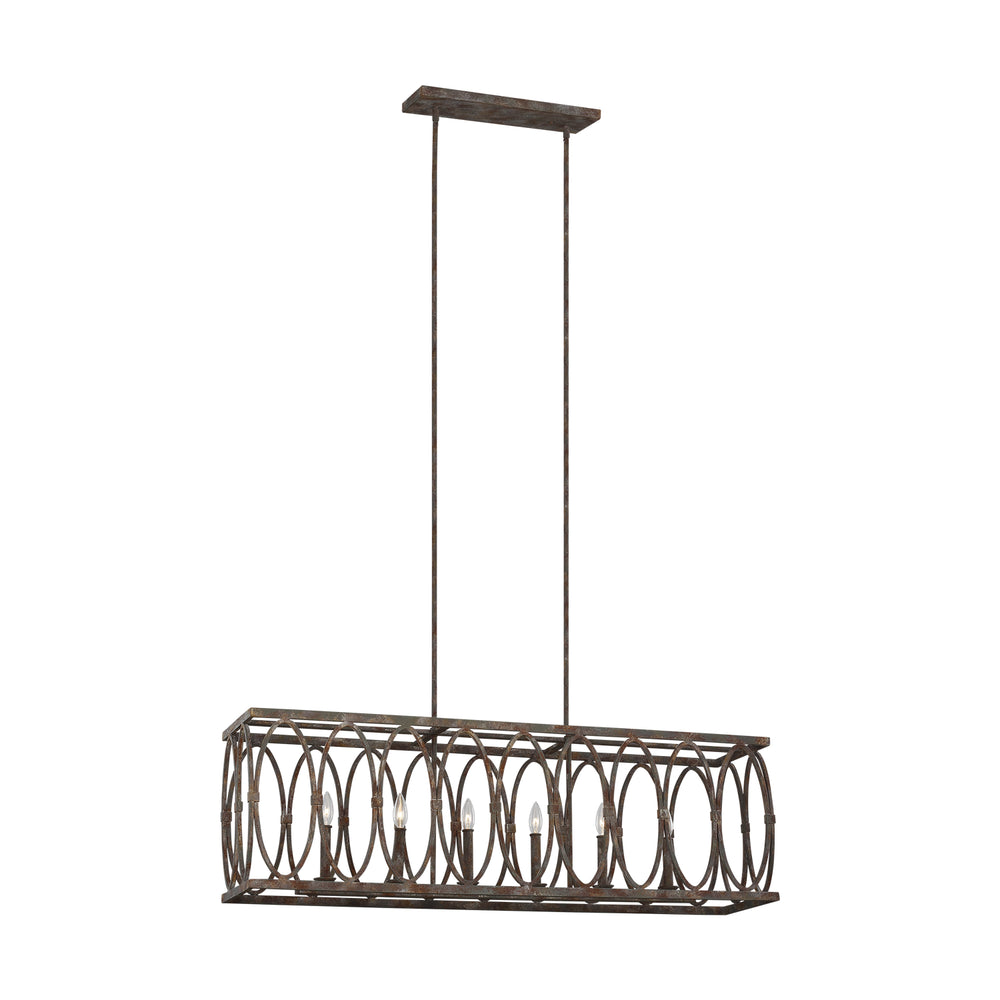 Visual Comfort Studio Canada - Six Light Linear Chandelier - Patrice - Deep Abyss- Union Lighting Luminaires Decor