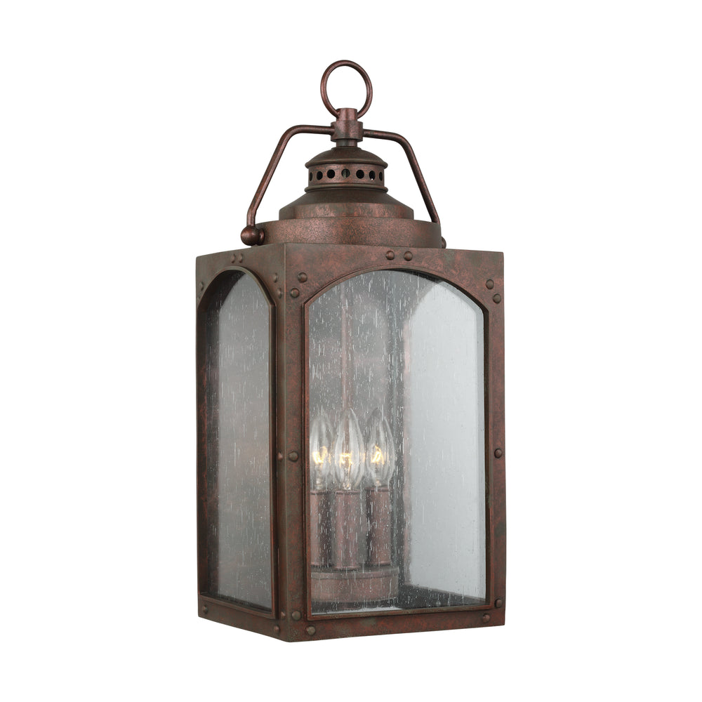 Generation Lighting Canada - Three Light Outdoor Wall Lantern - Randhurst - Copper Oxide- Union Lighting Luminaires Decor