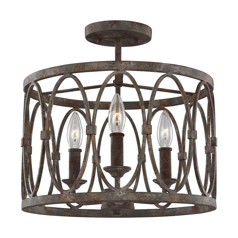 Visual Comfort Studio Canada - Three Light Semi-Flush Mount - Patrice - Deep Abyss- Union Lighting Luminaires Decor