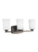 Generation Lighting Canada - Three Light Wall / Bath - Franport - Bronze- Union Lighting Luminaires Decor