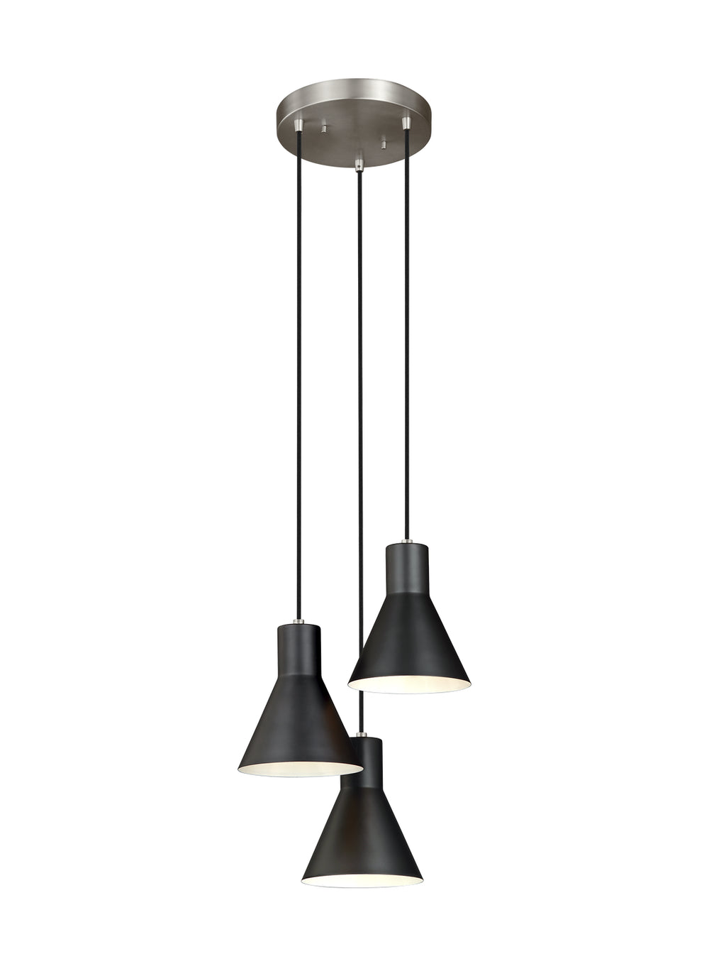 Generation Lighting Canada - Three Light Cluster Pendant - Towner - Brushed Nickel- Union Lighting Luminaires Decor