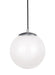 Visual Comfort Studio Canada - LED Pendant - Leo - Hanging Globe - Satin Aluminum- Union Lighting Luminaires Decor
