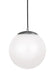 Visual Comfort Studio Canada - LED Pendant - Leo - Hanging Globe - Satin Aluminum- Union Lighting Luminaires Decor